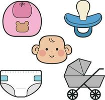 Baby und Mutterschaft Symbol Vektoren. süß Symbole zum Baby und Mutterschaft thematisch Vektor