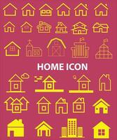 uppsättning tunna ikoner för hem och fastigheter. kontursymbolsamling. redigerbar vektorslag. 256x256 pixlar perfekt skalbar till 128px, 64px ... vektor