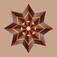 diese ist ein polygonal Muster. diese ist ein braun geometrisch Mandala. asiatisch Blumen- Muster. vektor