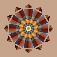 detta är en polygonal mönster. detta är en brun geometrisk mandala. asiatisk blommig mönster. vektor