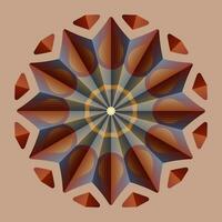 detta är en polygonal mönster. detta är en brun geometrisk mandala. asiatisk blommig mönster. vektor