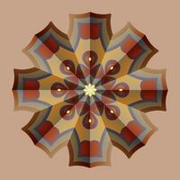 detta är en polygonal mönster. detta är en brun geometrisk mandala. asiatisk blommig mönster. vektor