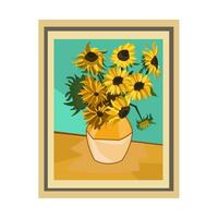 Sonnenblumen im ein Vase, malen. vorausschauend Grafik vektor