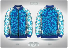 eps Jersey Sport Hemd Vektor.Blitz Scherbe Blau Weiß Muster Design, Illustration, Textil- Hintergrund zum Sport lange Ärmel Sweatshirt vektor