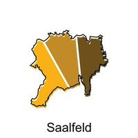 Karte von Saalfeld Stadt. Vektor Karte von das Deutsche Land. Vektor Illustration Design Vorlage
