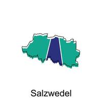 Salzwedel Stadt Karte Illustration. vereinfacht Karte von Deutschland Land Vektor Design Vorlage