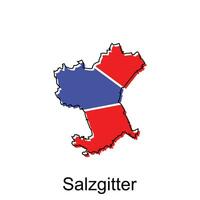 Salzgitter Stadt Karte Illustration. vereinfacht Karte von Deutschland Land Vektor Design Vorlage