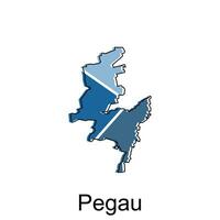 Karte von Pegau Stadt. Vektor Karte von das Deutsche Land. Vektor Illustration Design Vorlage