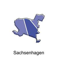 Vektor Karte von Sachsenhagen bunt modern Gliederung Design, Welt Karte Land Vektor Illustration Design Vorlage