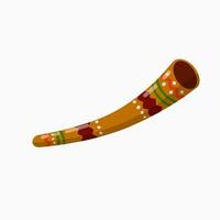 Schofar Horn. National afrikanisch Musical Instrument. Rohr und ursprünglich Trompete. ethnisch Muster. das alt Süd- Kultur. eben Karikatur Illustration vektor