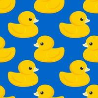 Gelb Gummi Ente auf ein Blau Hintergrund erstellen ein nahtlos Muster zum Textil. Vektor. vektor
