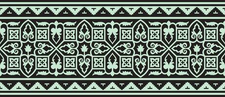 vektor grön sömlös byzantine gräns, ram. ändlös grekisk mönster, teckning av de östra roman imperium. dekoration av de ryska ortodox kyrka