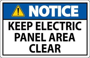 beachten Zeichen behalten elektrisch Panel Bereich klar vektor