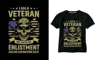 ich bin Veteran meine Eid von Einberufung T-Shirt, Pistole, uns Flagge, patriotisch, Heer Helm, bewaffnet, Krieg, Verteidiger, Illustration Veteran T-Shirt, Heer T-Shirt Soldat Jahrgang t Hemd Design vektor