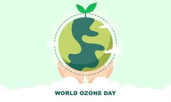 hand dragen värld ozon dag bakgrund vektor