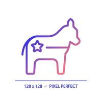 2d Pixel perfekt Gradient demokratisch Party Logo, isoliert Vektor Illustration von politisch Party Symbol.
