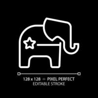 2d Pixel perfekt Weiß linear republikanisch Party Symbol, isoliert Vektor Illustration von politisch Party Logo zum dunkel Modus.