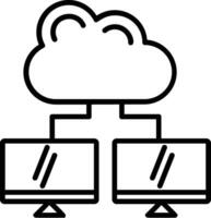 Cloud-Computing-Liniensymbol vektor