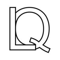 logotyp tecken lq ql ikon dubbel- brev logotyp q l vektor