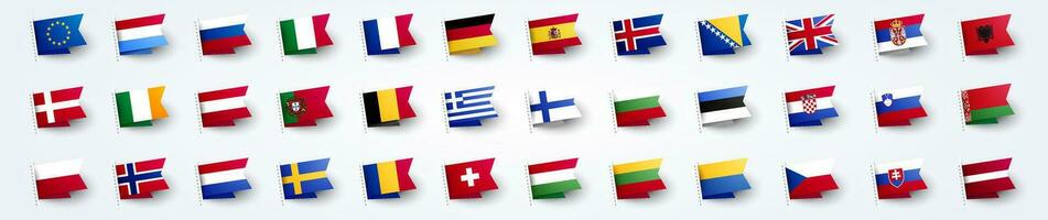 europäisch Flaggen einstellen von Flaggen vektor
