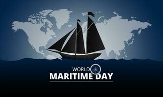 Welt maritim Tag September 30 Hintergrund Vektor Illustration