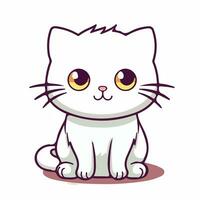 kawaii süß Katze Karikatur Zeichen Vektor Abbildung