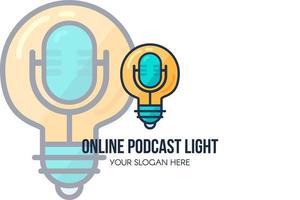 Vorlage für eine Zielseitenvorlage für eine Online-Podcast-Audioshow vektor