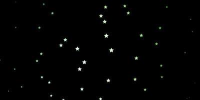 dunkelgrüne Vektorvorlage mit Neonsternen. Unschärfe dekoratives Design im einfachen Stil mit Sternen. Design für Ihre Unternehmenswerbung. vektor