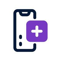 medicinsk app duo tona ikon. vektor ikon för din hemsida, mobil, presentation, och logotyp design.