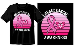 Brust Krebs Bewusstsein T-Shirt Design Vektor Illustration