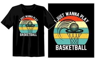 Basketball Jahrgang Vektor T-Shirt Design, Basketball Vektor Illustration