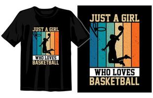 Basketball Jahrgang Vektor T-Shirt Design, Basketball Vektor Illustration