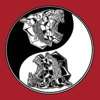 Yin Yang Tiger Bilder, geeignet zum T-Shirts, Poster, Symbole, Tätowierungen und Andere vektor