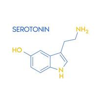 serotonin strukturell kemisk formel isolerat på vit bakgrund. hormon melatonin främja djup sova. medicinsk vetenskaplig begrepp. vektor eps10 illustration.
