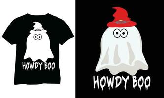 Hallo Boo T-Shirt Halloween Western Halloween Hemd Geschenke Vektor Design