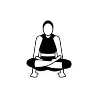 Yoga Pose Symbol. Glyphe Symbol vektor