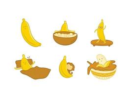 söt banan tecknad serie illustration vektor