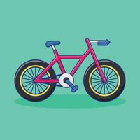 rosa cykel tecknad serie vektor