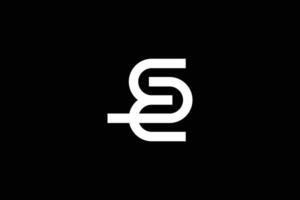 kreativ och professionell första brev s e logotyp design mall på svart bakgrund vektor