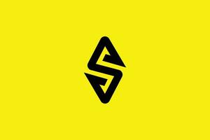 minimal brev s logotyp mall på gul bakgrund vektor