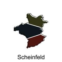 Scheinfeld Stadt Karte Illustration. vereinfacht Karte von Deutschland Land Vektor Design Vorlage