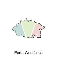 vektor Karta av porta westfalica färgrik modern översikt design, värld Karta Land vektor illustration design mall