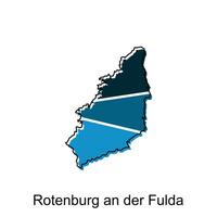 rotenburg ett der fulda stad Karta illustration design, värld Karta internationell vektor mall färgrik med översikt grafisk