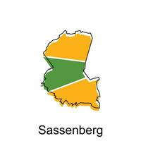 Vektor Karte von Sassenberg bunt modern Gliederung Design, Welt Karte Land Vektor Illustration Design Vorlage