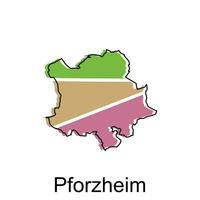 pforzheim Stadt Karte Illustration. vereinfacht Karte von Deutschland Land Vektor Design Vorlage