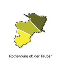 rothenburg ob der tauber stad Karta illustration design, värld Karta internationell vektor mall färgrik med översikt grafisk