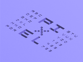 Isometrisches Alphabet des Pixels 3D