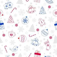 sömlös vektor mönster med jul element. för omslag papper, textil- design, gåva väska, scrapbooking, hälsning kort.