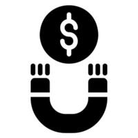 Geld Magnet Glyphe Symbol vektor