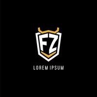 första F Z geometrisk skydda esport logotyp monogram design stil vektor